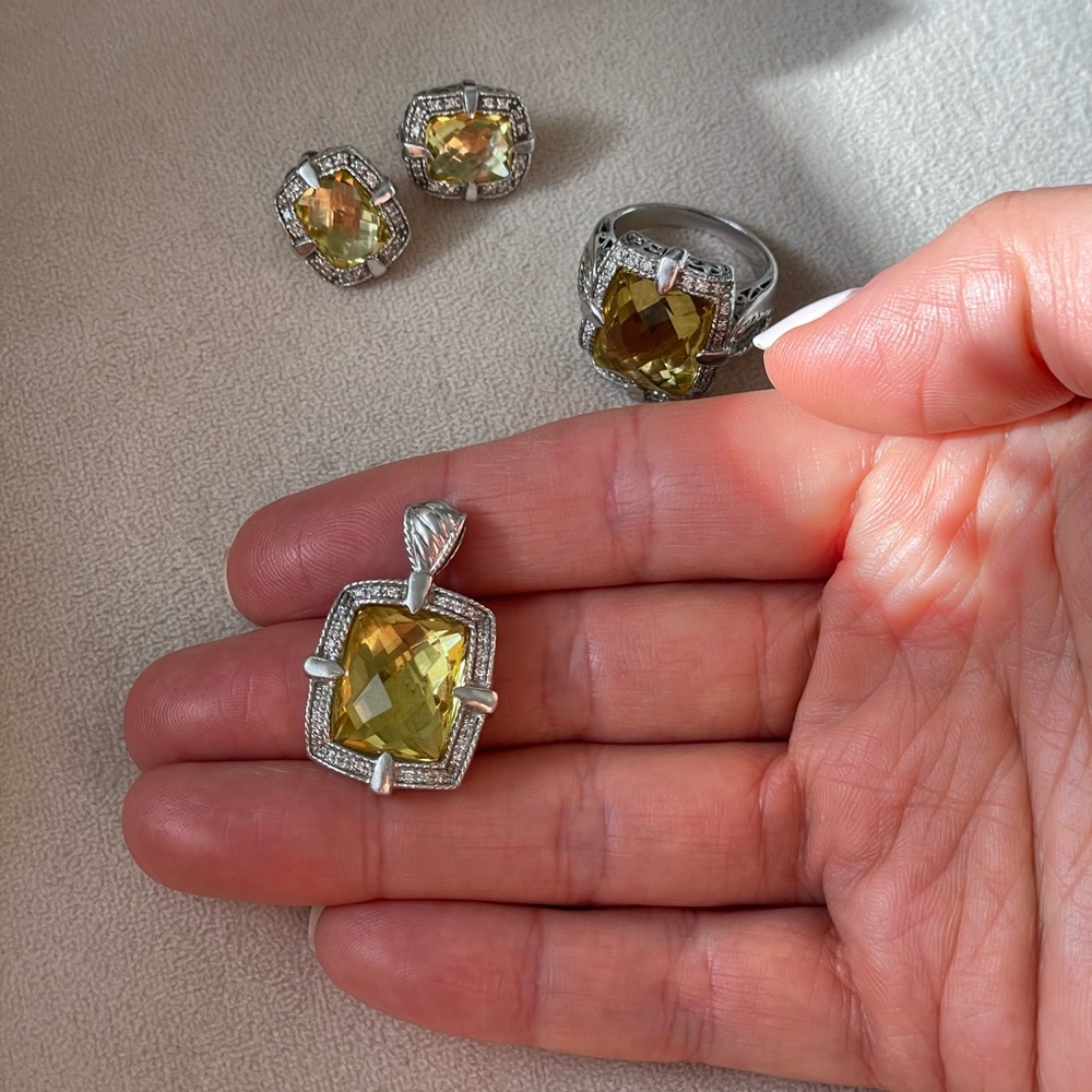 CHARRIOL Citrine JEWELRY SET- PENDENT, EARRINGS AND RING - Picture 5 of 9